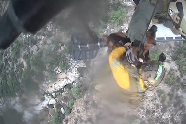 Si ferisce durante un'escursione in montagna: il salvataggio spettacolare di un cane