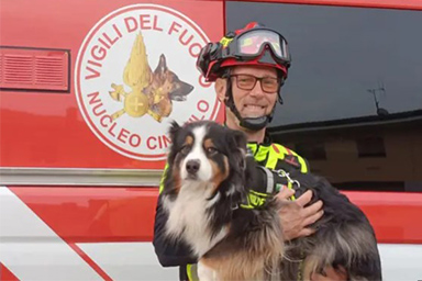 Va in pensione Lamù, il cane eroe del Ponte Morandi