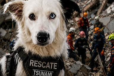 Venezuela: ecco Tsunami, il cane da vittima di maltrattamenti a eroe tra le macerie