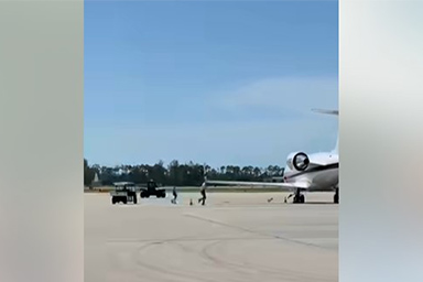 Viene inseguito sulla pista dell'aeroporto: la fuga folle del cane Jet